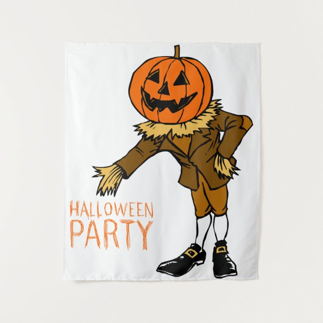 Tapiz Halloween Party Pumpkin Guy Clip Art, Halloween (Anverso)