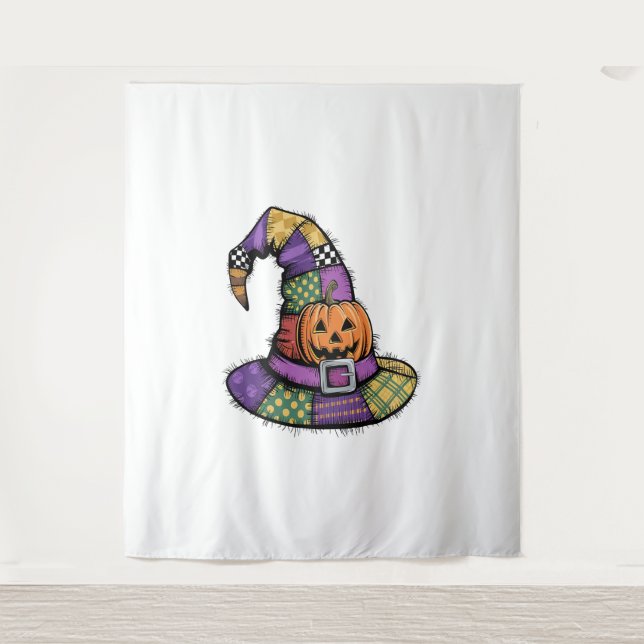 Tapiz Halloween Patchwork Witch Gorra Spooky (Anverso)