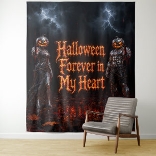 Tapiz Halloween Por Siempre En Mi Corazón Calabaza Gótic