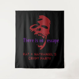 Tapiz Halloween Red Skull Horror Tema de la fiesta