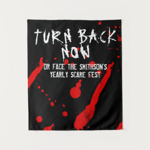 Tapiz Halloween Retrocede Ahora Salpicaduras de Sangre G