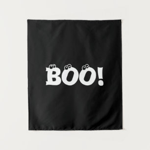 Tapiz Halloween Scary Boo! eyeballs decoración blanca ne