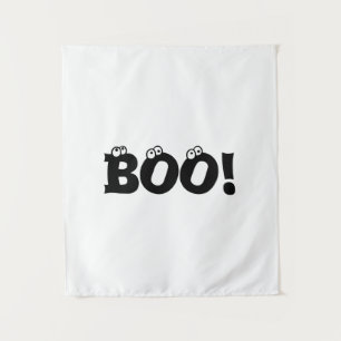 Tapiz Halloween Scary Boo! eyeballs decoración blanca ne