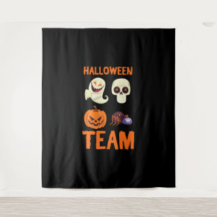 Tapiz Halloween Team Skeleton Pumpkin Ghost Spider Spode