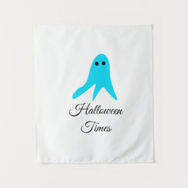 Tapiz Halloween veces el fantasma azul garabato dibujado