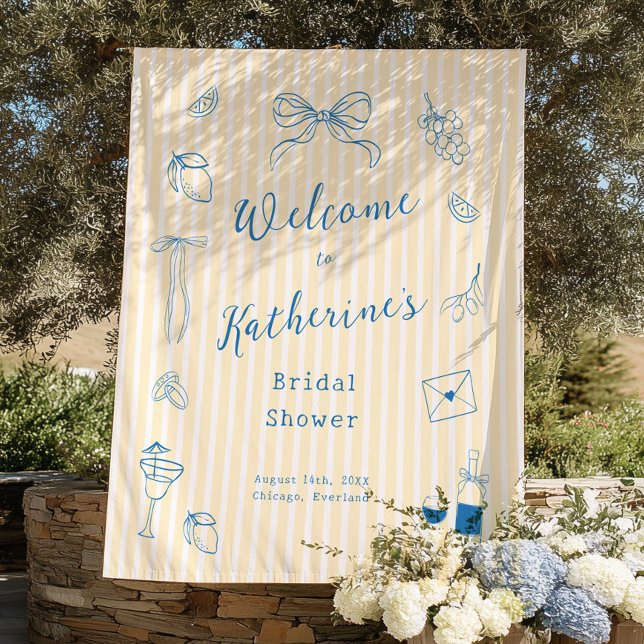 Tapiz Hand Drawn Bridal Shower Backdrop Tapestry (Subido por el creador)