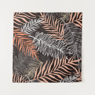 Tapiz Hand drawn doodle palm leaves pattern