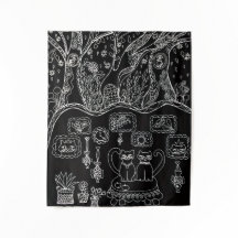 Hand-drawn intricate cats