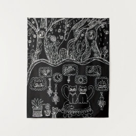 Tapiz Hand-drawn intricate cats