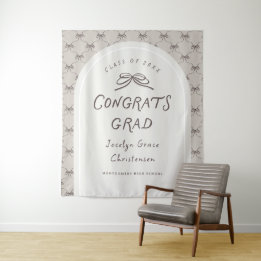 Tapiz Hand Drawn Whimsical Congrats Grad Party Backdrop