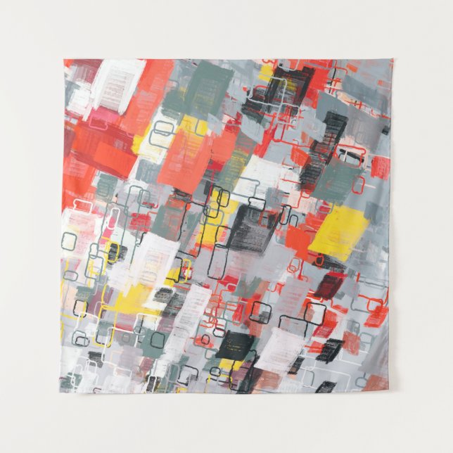 Tapiz Handmade surreal abstract pattern. Modern artistic (Anverso)