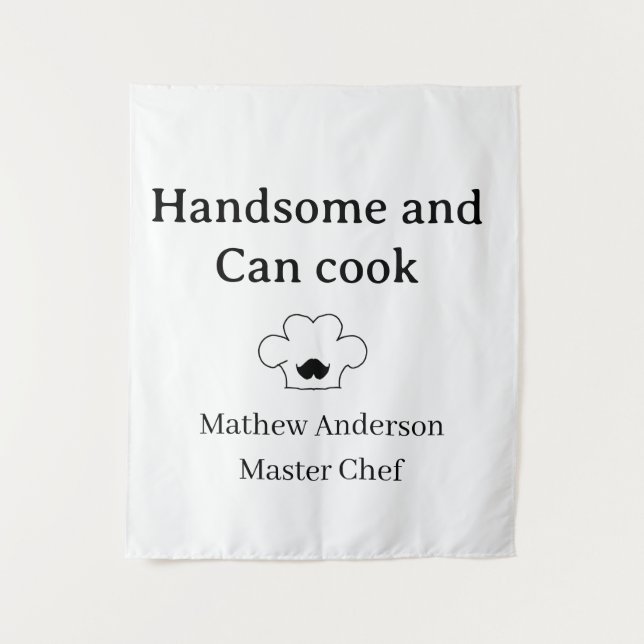Tapiz handsome and can cook master chef man kitchen king (Anverso)