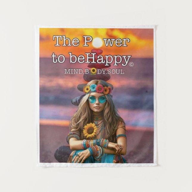 TAPIZ HAPPIE CHICA TAPESTRY WALL ART (Anverso)