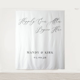 Tapiz Happily Ever After Begins Here Wedding Backdrop 