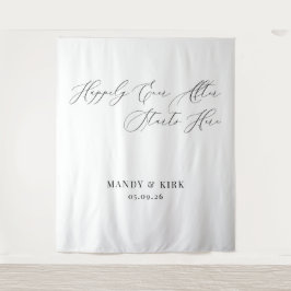 Tapiz Happily Ever After Starts Here wedding backdrop 