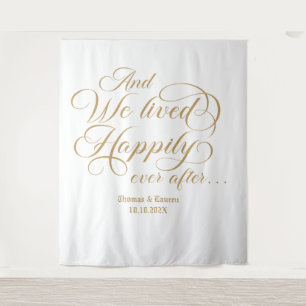 Tapiz Happily ever after wedding royal backdrop