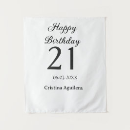 Tapiz Happy 21st birthday bold letter simple name minima