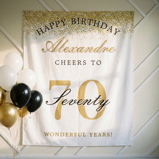 Tapiz  Happy Birthday Cheers To 70 Years Celebration (Happy Birthday Cheers To 70 Years Celebration Tapestry)