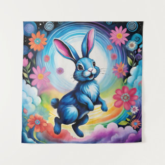 Tapiz Happy Blue Bunny Dream Joy