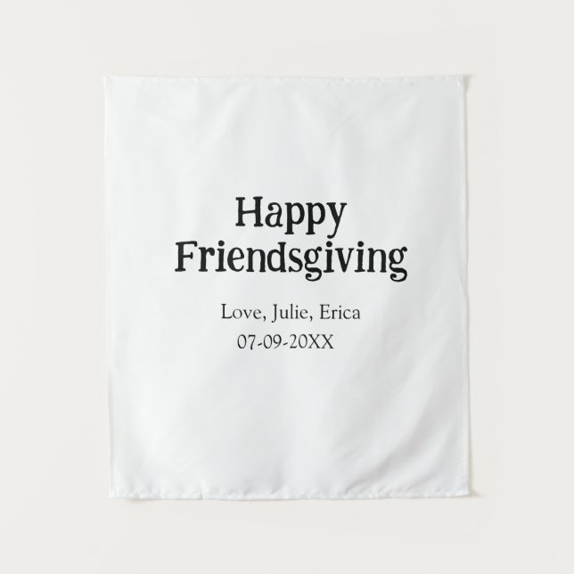 Tapiz Happy friendsgiving add name with love date simple (Anverso)