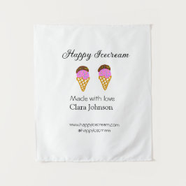 Tapiz Happy Icecream add name website social media