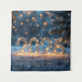 Tapiz happy new year 2026 party backdrop