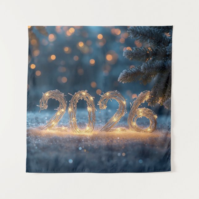 Tapiz happy new year 2026 party backdrop (Anverso)