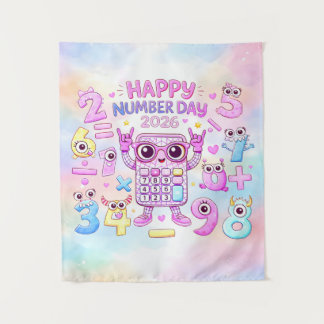 Tapiz Happy Number Day 2026 Cute Calculator Design