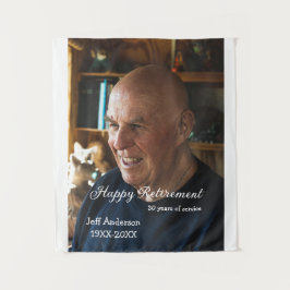 Tapiz Happy retirement add name photo years of service r