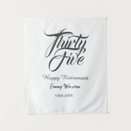 Tapiz Happy retirement bold letter name year elegant sim