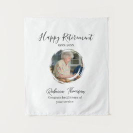 Tapiz Happy retirement year name circle photo retired