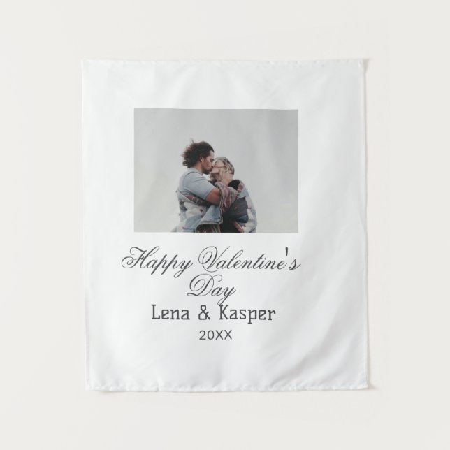 Tapiz Happy Valentine's day couple photo modern simple t (Anverso)