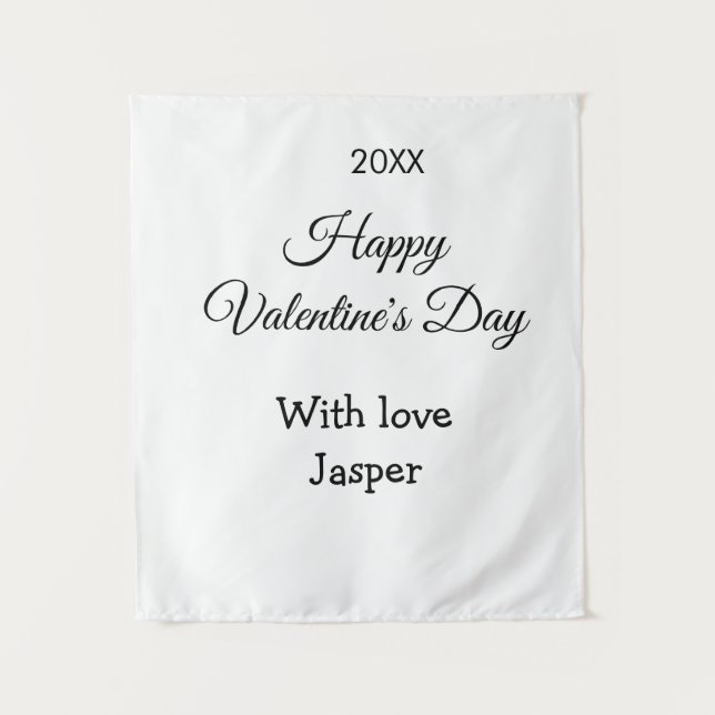 Tapiz Happy Valentine's day name love simple year stylis (Anverso)