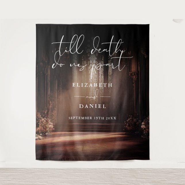 Tapiz Hasta la muerte Boda gótico - Fondo de fotografía (Anverso)
