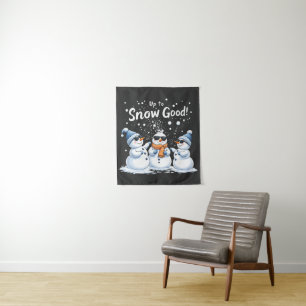 Tapiz Hasta la nieve, buenos Navidades de Snowman