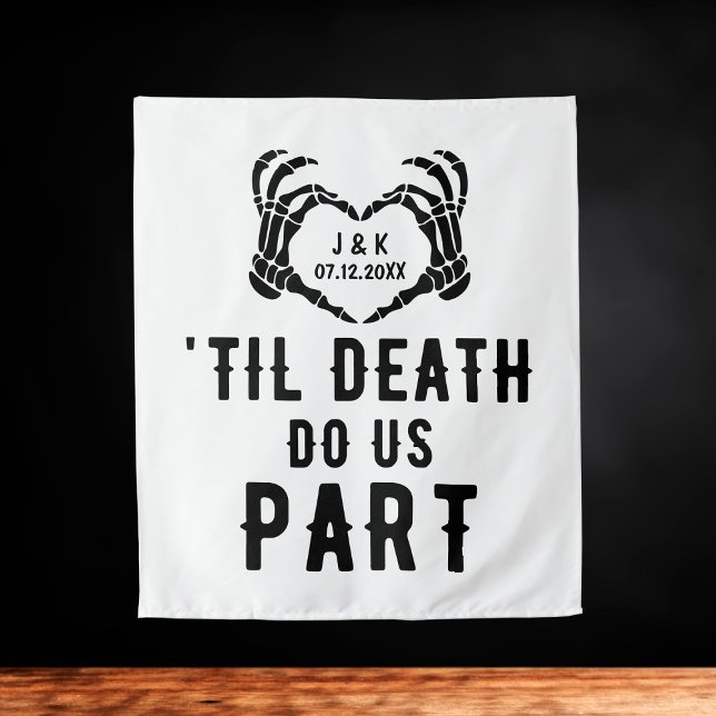 Tapiz Hasta que la muerte nos haga parte del contexto Bo (Til Death Do Us Part Personalized Wedding Backdrop
)