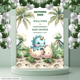 Tapiz Hatong pronto Baby Shower Banner Dinosaur Design