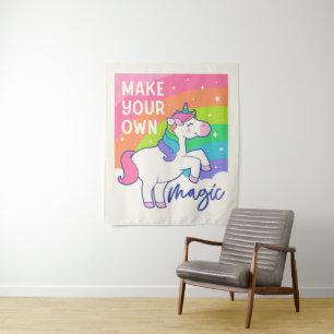 Tapiz Haz tu propia magia   Cute unicornio