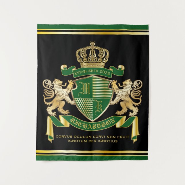 Tapiz Haz tu propio escudo de armas Emblema de León de O (Anverso)