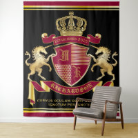 Haz tu propio escudo de armas rojo oro emblema de 