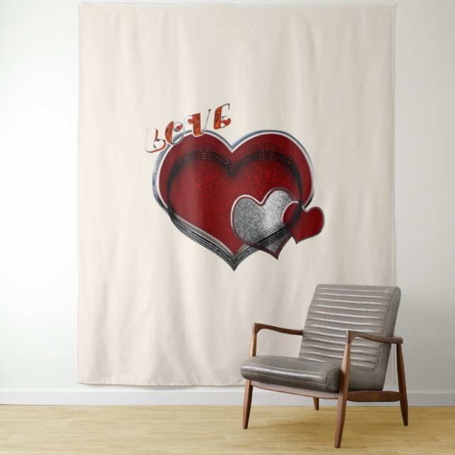 Tapiz Heart Magic Beige Business Tapestry Extra-Large (In situ)