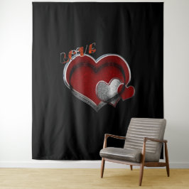 Tapiz Heart Magic Black Business Tapestry extra grande