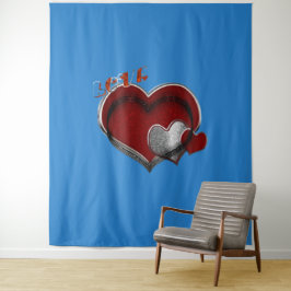 Tapiz Heart Magic Blue Business Tapestry Extra Grande