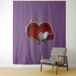 Tapiz Heart Magic Purple Business Tapestry Extra-Large