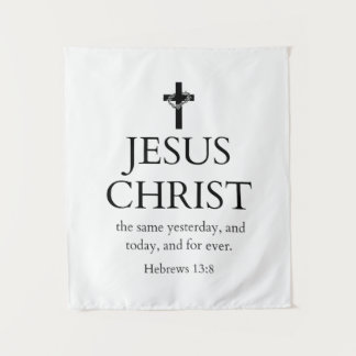 Tapiz Hebreos 13:8 KJV Jesucristo por siempre Versículo