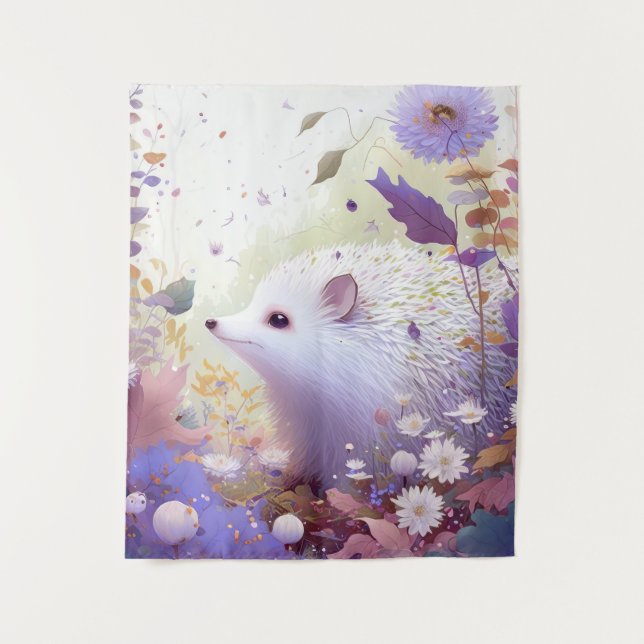 Tapiz Hedgehog Retrato Animal Pintura Selva de Vida Silv (Anverso)