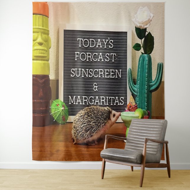 Tapiz Hedgehog Sunscreen y Margaritas (In situ)