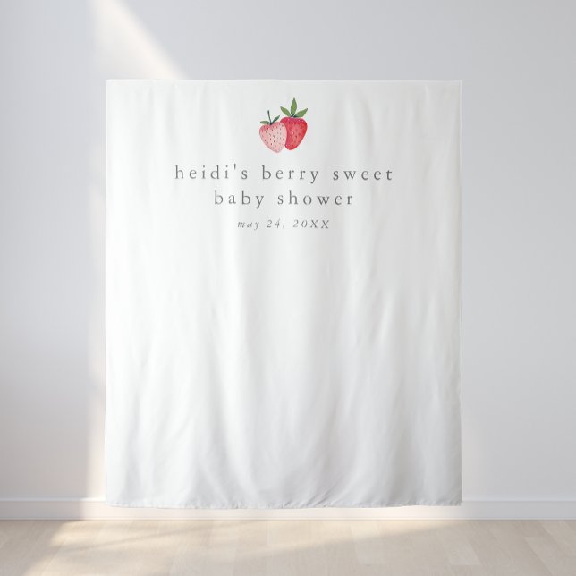 Tapiz HEIDI Berry Sweet Strawberry Baby Shower Backdrop (HEIDI Berry Sweet Strawberry Baby Shower Backdrop)