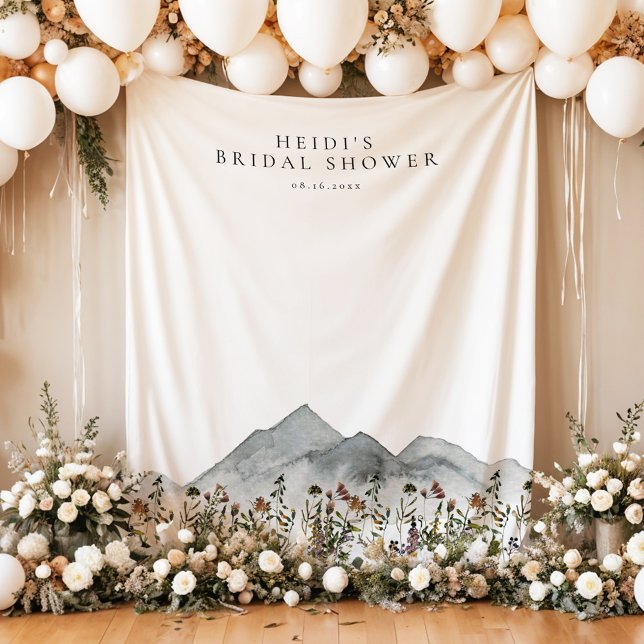 Tapiz HEIDI Boho Mountain Wildflower Bridal Shower (Subido por el creador)