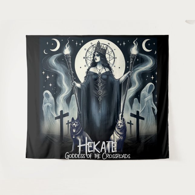 Tapiz Hekate Diosa de las Encrucijadas Espíritus Fantasm (Anverso (horizontal))